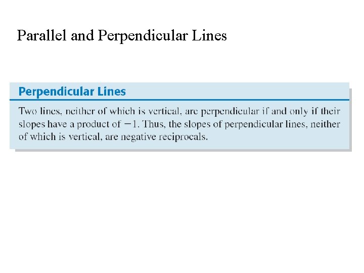Parallel and Perpendicular Lines 