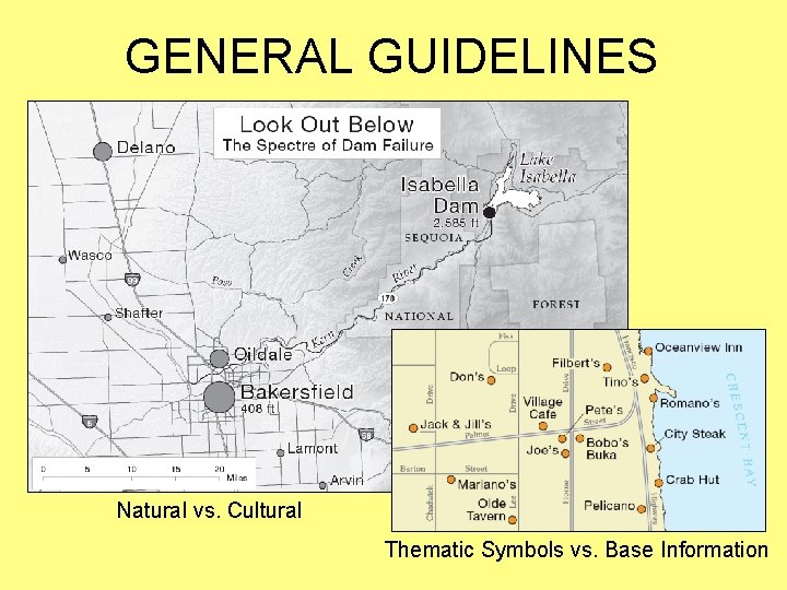 GENERAL GUIDELINES Natural vs. Cultural Thematic Symbols vs. Base Information 