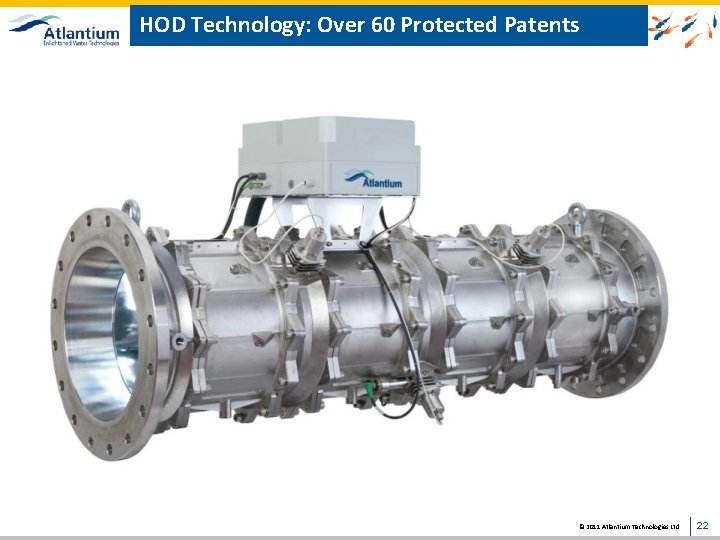 HOD Technology: Over 60 Protected Patents © 2011 Atlantium Technologies Ltd. 22 