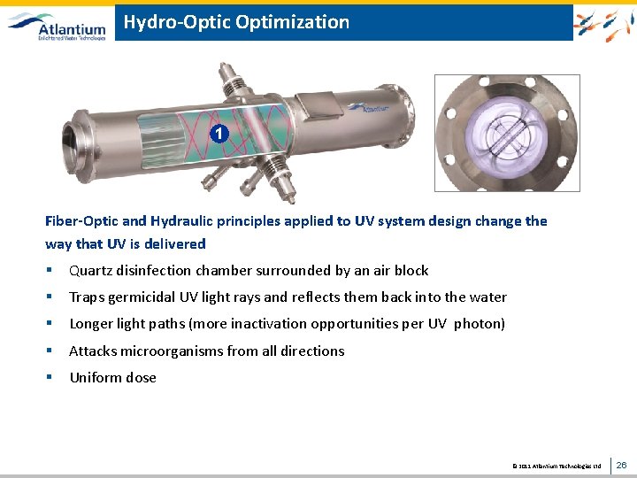Hydro-Optic Optimization 1 Fiber-Optic and Hydraulic principles applied to UV system design change the