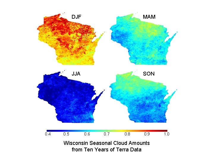 0. 4 0. 5 DJF MAM JJA SON 0. 6 0. 7 0. 8