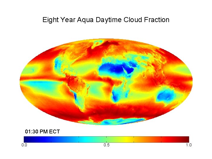 Eight Year Aqua Daytime Cloud Fraction 01: 30 PM ECT 0. 0 0. 5