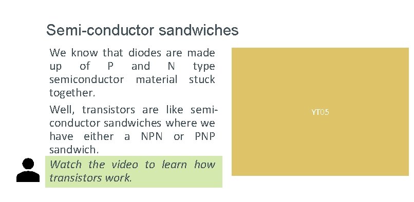 Semi-conductor sandwiches We know that diodes are made up of P and N type