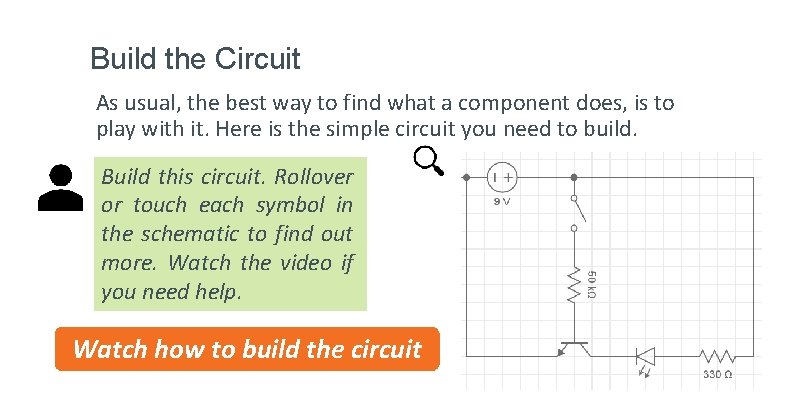 Build the Circuit As usual, the best way to find what a component does,