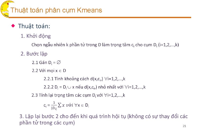 Thuật toán phân cụm Kmeans • 21 