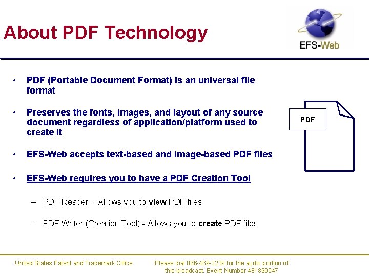 About PDF Technology • PDF (Portable Document Format) is an universal file format •