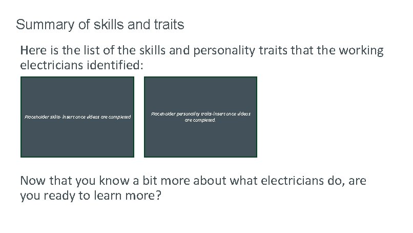 Summary of skills and traits Here is the list of the skills and personality Summary of skills and traits Here is the list of the skills and personality