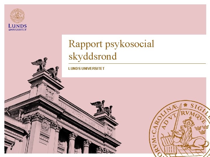 Rapport psykosocial skyddsrond LUNDS UNIVERSITET 