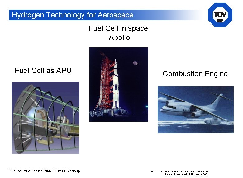 Hydrogen Technology for Aerospace Fuel Cell in space Apollo Fuel Cell as APU TÜV