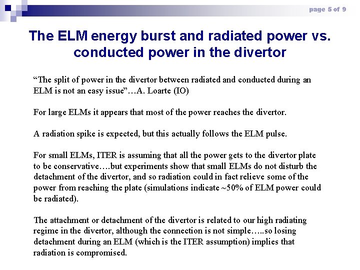 page 5 of 9 The ELM energy burst and radiated power vs. conducted power
