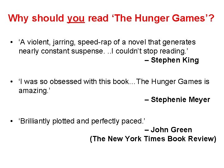 Why should you read ‘The Hunger Games’? • ‘A violent, jarring, speed-rap of a