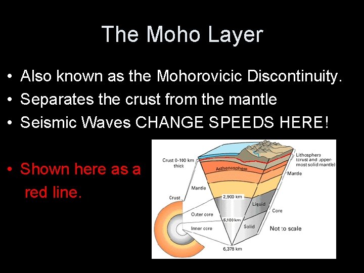 The Moho Layer • Also known as the Mohorovicic Discontinuity. • Separates the crust