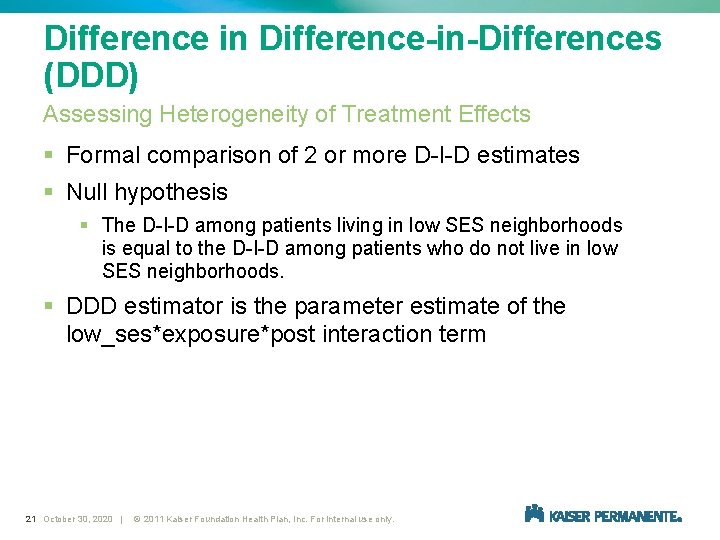 Difference in Difference-in-Differences (DDD) Assessing Heterogeneity of Treatment Effects § Formal comparison of 2