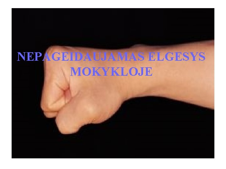 NEPAGEIDAUJAMAS ELGESYS MOKYKLOJE 1 