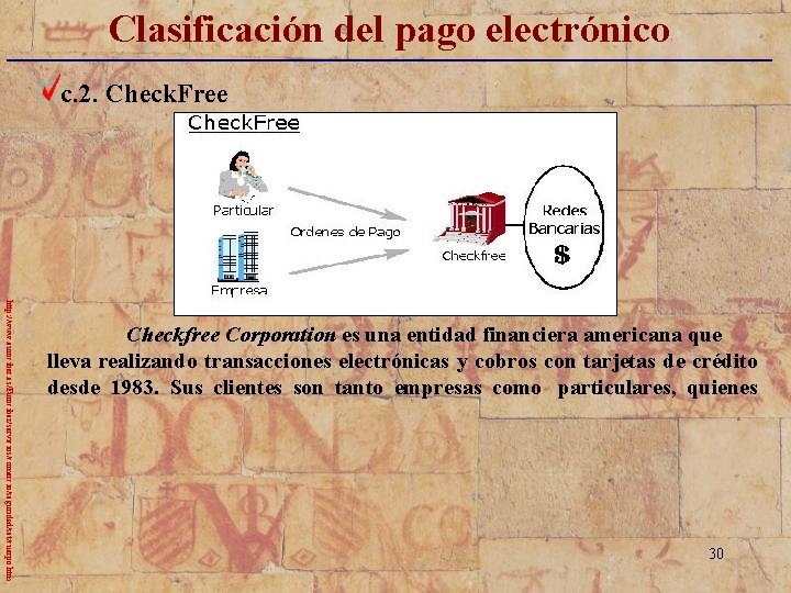 Clasificación del pago electrónico _____________________________ c. 2. Check. Free http: //www. eurociber. es/Eurociber/servicios/comercio/seguridad/set/cuerpo. htm