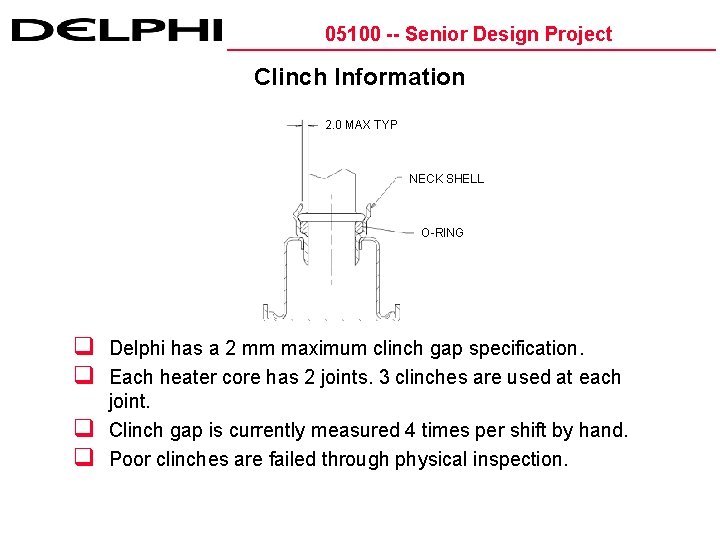 05100 -- Senior Design Project Clinch Information 2. 0 MAX TYP NECK SHELL O-RING