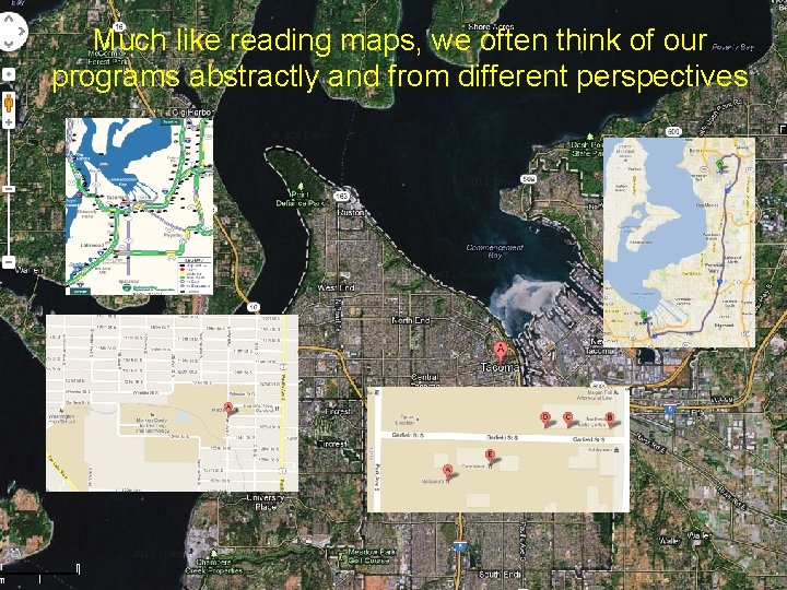 Much like reading maps, we often think of our programs abstractly and from different