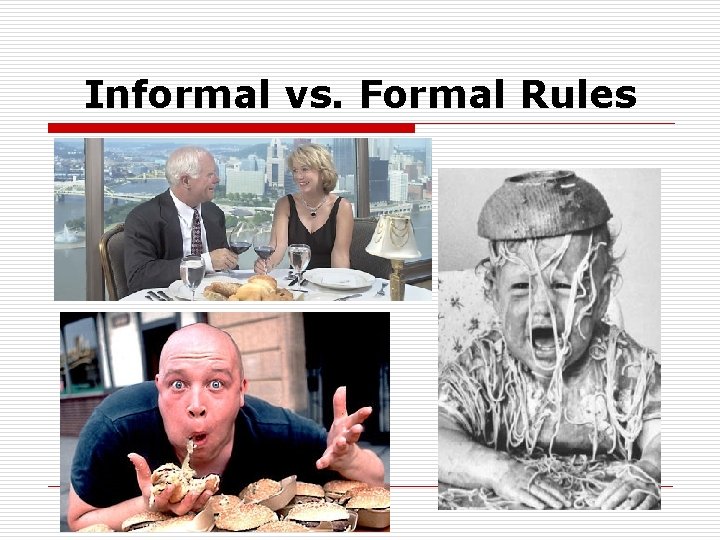 Informal vs. Formal Rules 