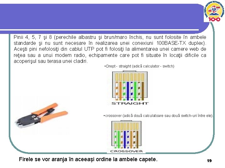 Pinii 4, 5, 7 şi 8 (perechile albastru şi brun/maro închis, nu sunt folosite