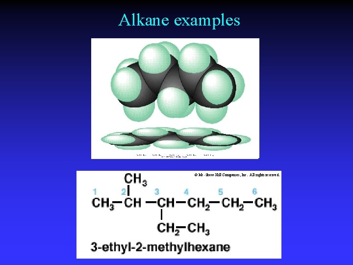 Alkane examples © Mc-Graw-Hill Companies, Inc. All rights reserved. 