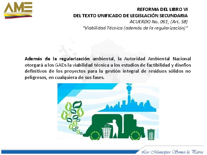 REFORMA DEL LIBRO VI DEL TEXTO UNIFICADO DE LEGISLACIÓN SECUNDARIA ACUERDO No. 061, (Art.