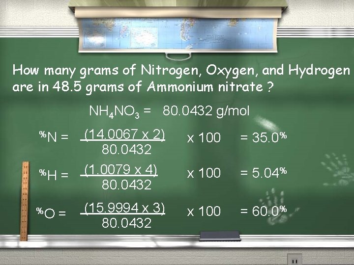 How many grams of Nitrogen, Oxygen, and Hydrogen are in 48. 5 grams of