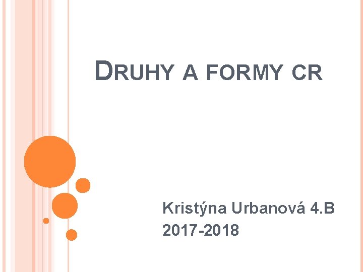 DRUHY A FORMY CR Kristýna Urbanová 4. B 2017 -2018 