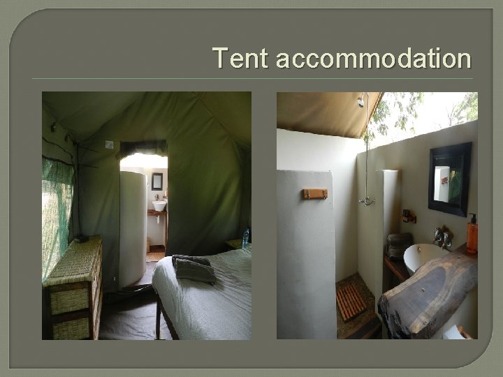 Tent accommodation 