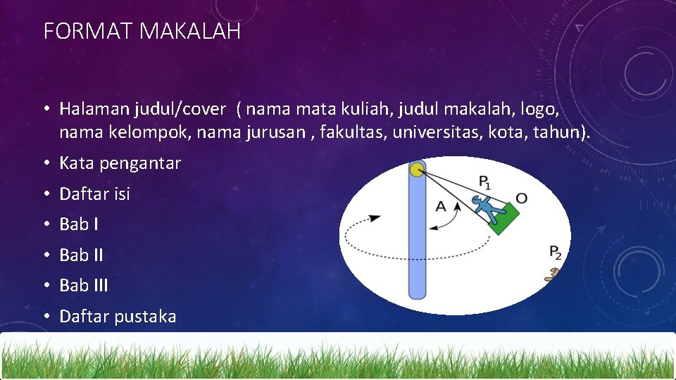 FORMAT MAKALAH • Halaman judul/cover ( nama mata kuliah, judul makalah, logo, nama kelompok,