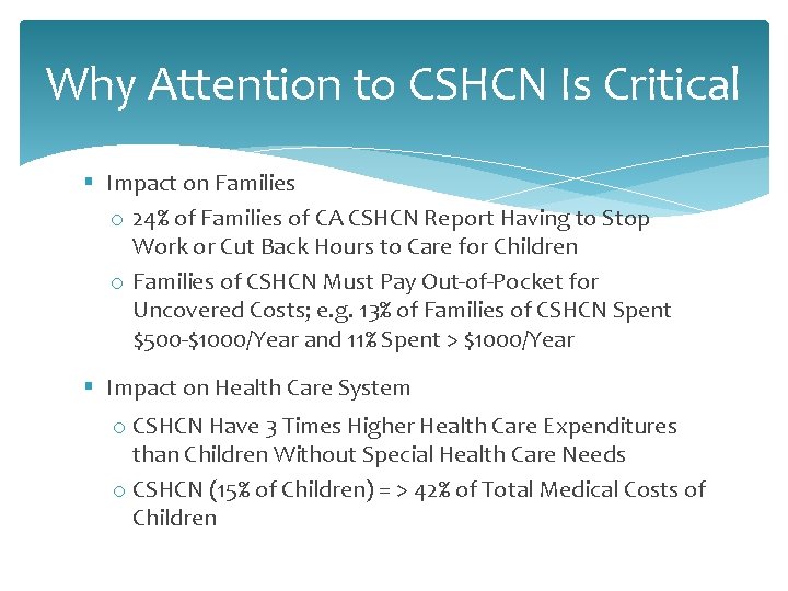 Cs Shcn Children with Special Health Care Needs Collaborative Approaches