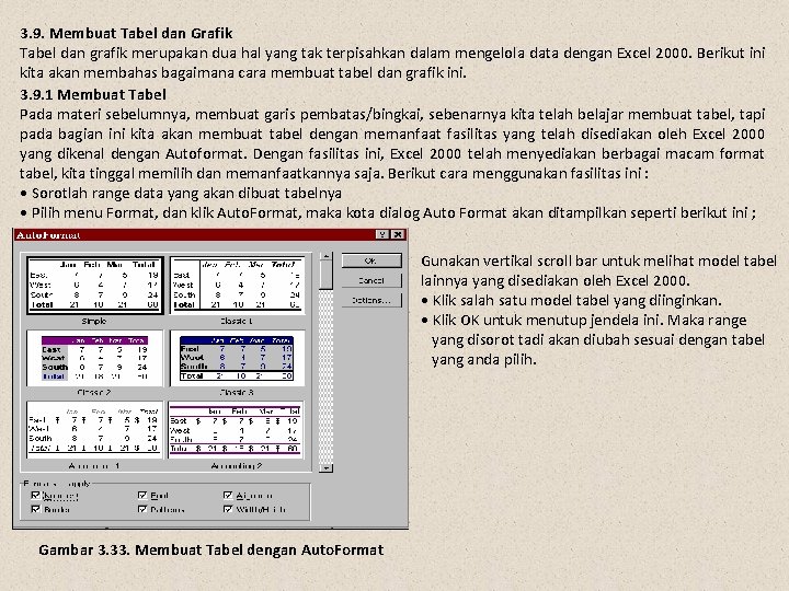 3. 9. Membuat Tabel dan Grafik Tabel dan grafik merupakan dua hal yang tak