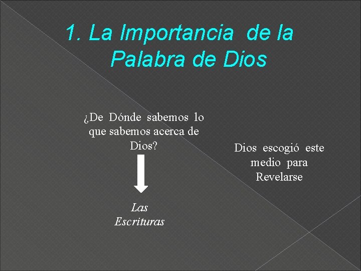 1. La Importancia de la Palabra de Dios ¿De Dónde sabemos lo que sabemos