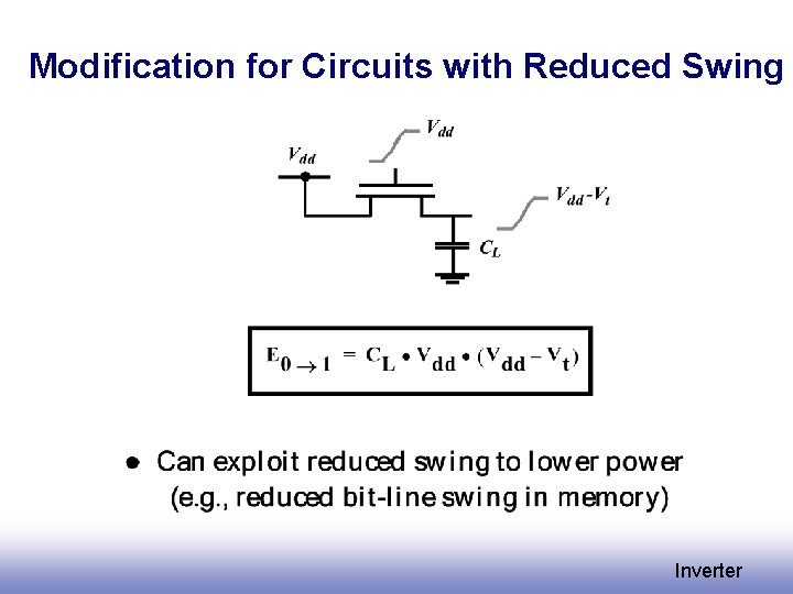 Modification for Circuits with Reduced Swing Inverter 