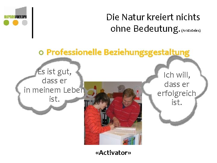 Die Natur kreiert nichts ohne Bedeutung. (Aristoteles) ¢ Professionelle Beziehungsgestaltung Es ist gut, dass Die Natur kreiert nichts ohne Bedeutung. (Aristoteles) ¢ Professionelle Beziehungsgestaltung Es ist gut, dass