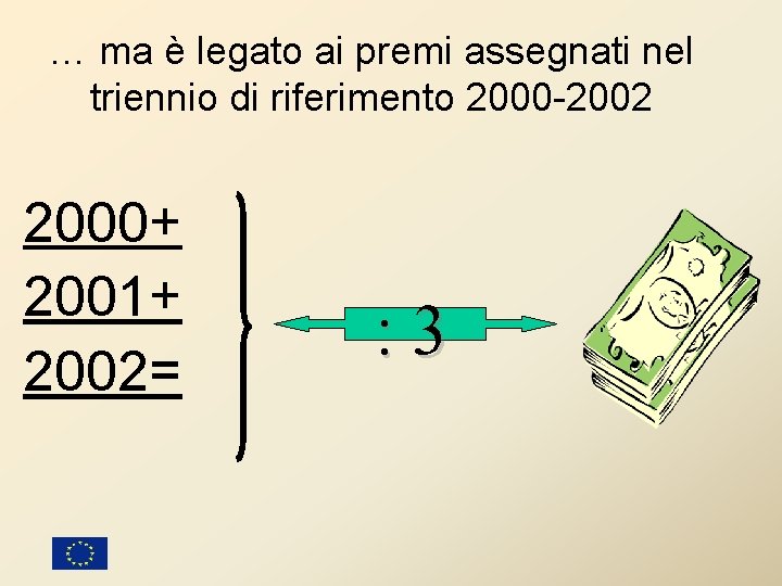 … ma è legato ai premi assegnati nel triennio di riferimento 2000 -2002 2000+