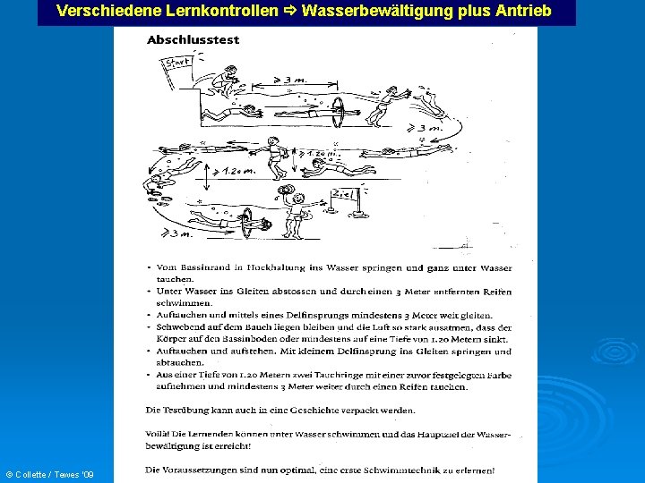 Verschiedene Lernkontrollen Wasserbewältigung plus Antrieb © Collette / Tewes '09 