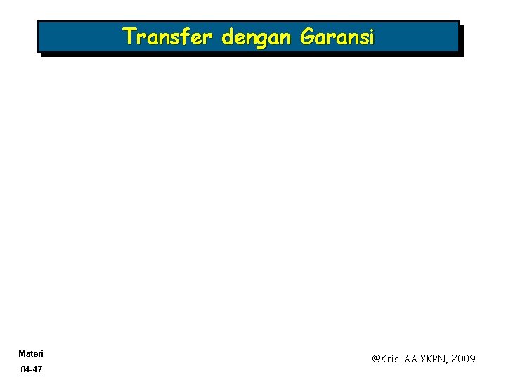 Transfer dengan Garansi Materi 04 -47 @Kris-AA YKPN, 2009 