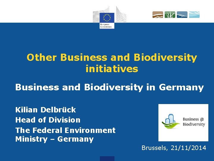 Other Business and Biodiversity initiatives Business and Biodiversity in Germany Kilian Delbrück Head of