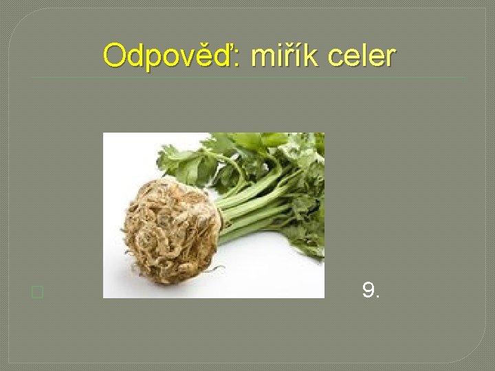 Odpověď: miřík celer � 9. 