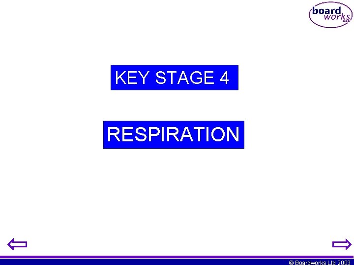 KEY STAGE 4 RESPIRATION © Boardworks Ltd 2003 