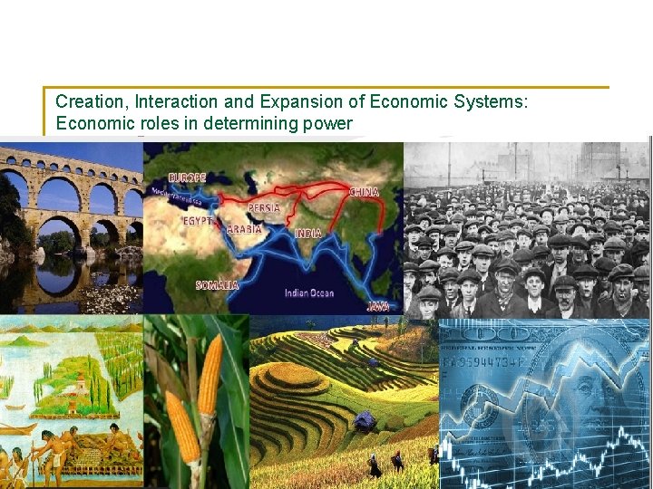 Creation, Interaction and Expansion of Economic Systems: Economic roles in determining power 