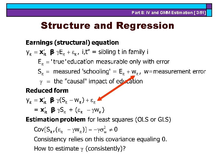 Part 8: IV and GMM Estimation [ 3/51] Structure and Regression 
