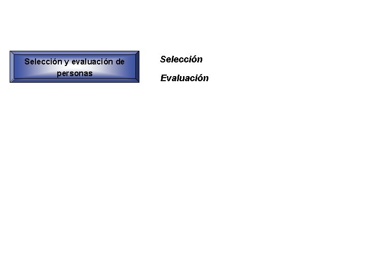 Selección y evaluación de personas Selección Evaluación 