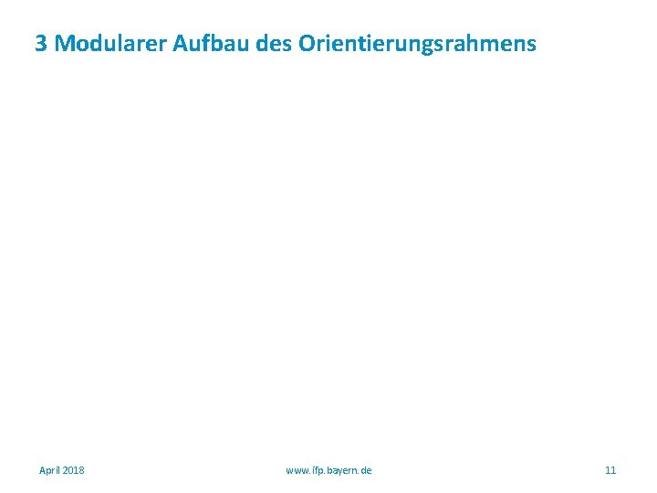 3 Modularer Aufbau des Orientierungsrahmens April 2018 www. ifp. bayern. de 11 