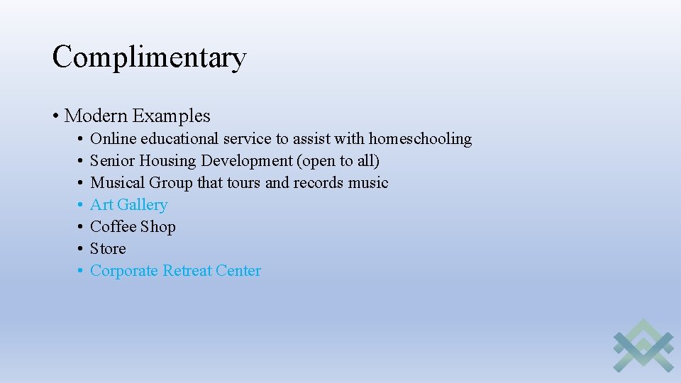 Complimentary • Modern Examples • • Online educational service to assist with homeschooling Senior