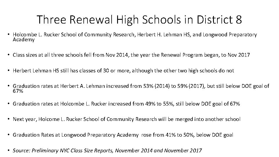 Three Renewal High Schools in District 8 • Holcombe L. Rucker School of Community