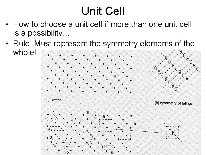 Unit Cell • How to choose a unit cell if more than one unit