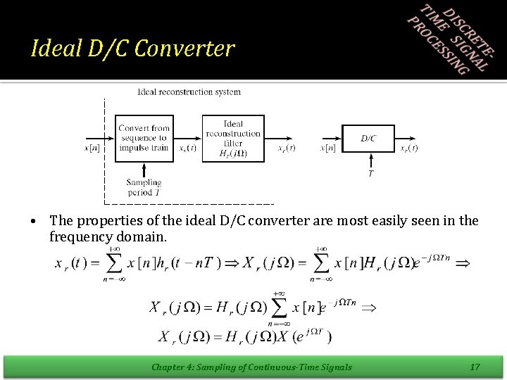 Ideal D/C Converter • The properties of the ideal D/C converter are most easily