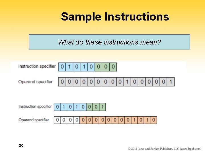 Sample Instructions What do these instructions mean? 20 