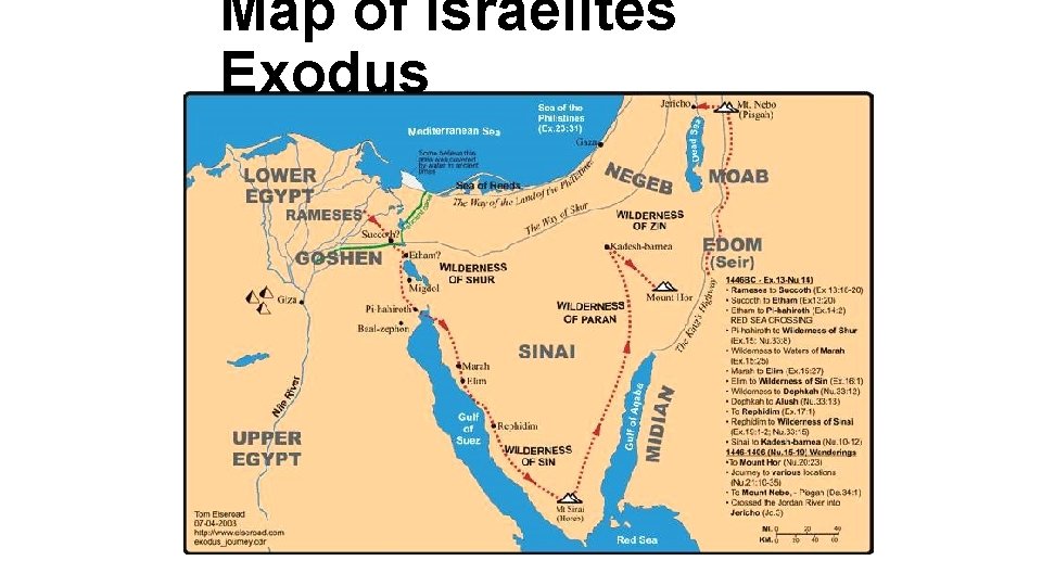 Map of Israelites Exodus 